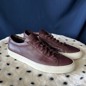 Common Project Burgundy Leather Lowtop Sneakers
